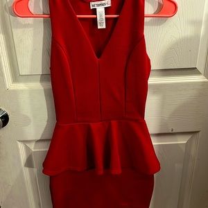 Red mini tight fit dress